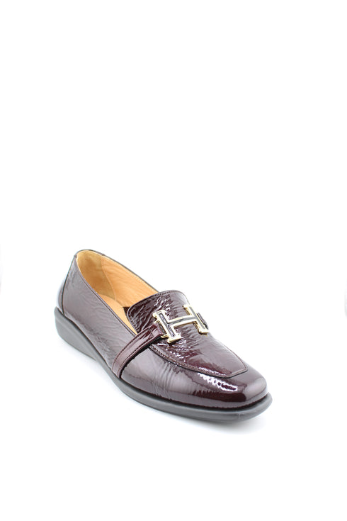 DFC Relax Leather Loafers with Metal Accent